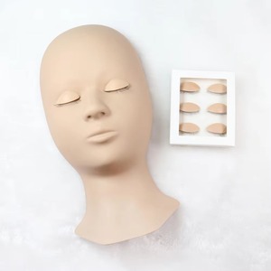 Eyelash <b>Training</b> Mannequin <b>Head</b> Removable Eyelids Soft Rubber Lash Extension Makeup Practice Tool - Product Image 6