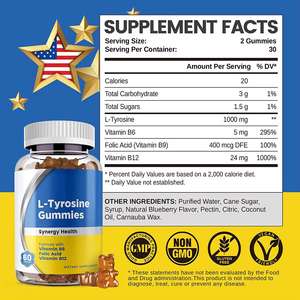 OLLI OEM/ODM/OBM Vegan Organic Bear <span class=keywords><strong>L</strong></span>-<span class=keywords><strong>Tyrosine</strong></span> Gommes Fonction cérébrale saine <span class=keywords><strong>L</strong></span>-<span class=keywords><strong>Tyrosine</strong></span> Gommes Complément alimentaire - Product Image 2