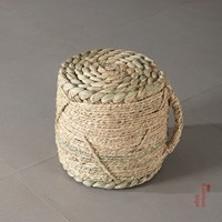 Coussin de sol en herbe naturelle fait main, pouf en paille tressée pour la méditation, tapis de siège zen style Wabi-sabi pour le yoga et la décoration intérieure
