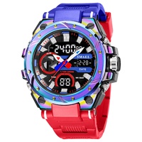 Jam Tangan Olahraga Pria SMAEL 8029 Tampilan Analog Digital Mesin Jepang Casing Aloi Tali Resin Alarm Bercahaya Tahan Air