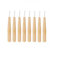 0.4mm/0.5mm/0.6mm/0.7mm/0.77mm Logo personnalisé écologique Brosse interdentaire en bambou biodégradable
