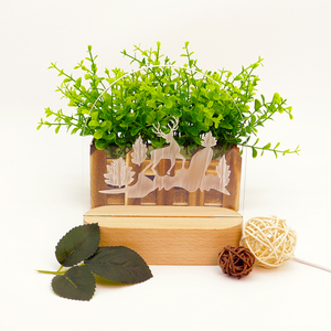 Lámpara LED <span class=keywords><strong>de</strong></span> Ilusión 3D Romántica, Juego <span class=keywords><strong>de</strong></span> <span class=keywords><strong>Regalo</strong></span> Promocional <span class=keywords><strong>de</strong></span> Madera con USB, <span class=keywords><strong>Regalo</strong></span> <span class=keywords><strong>de</strong></span> Navidad Acrílico Ovalado - Product Image 1