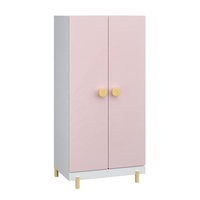 Placard de rangement pour vêtements de bébé Meubles de chambre à coucher Armoire en bois rose pour enfants Armoire pour enfants