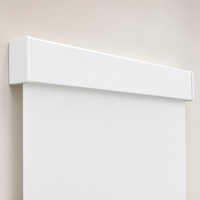 Stores enrouleurs sans fil semi-occultants en tissu blanc pour bureau et étude, sur mesure, avec rail cassette intégré
