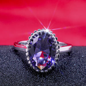 Anelli Romantici in Acciaio Inossidabile con Gemme e Zirconi, Placcatura in Rodio/Oro, Gioielli da Matrimonio Certificati IGI - Product Image 5