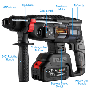 Marteau sans fil haute puissance, perceuse lithium double usage, 220V, alimenté par batterie, machinerie pour l'industrie du bâtiment - Product Image 2