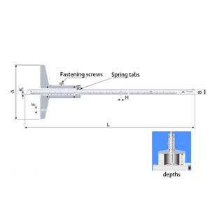 Yaopu Optical <span class=keywords><strong>Vernier</strong></span> Scale com fita métrica de profundidade 150 200 300 0,02mm - Product Image 6