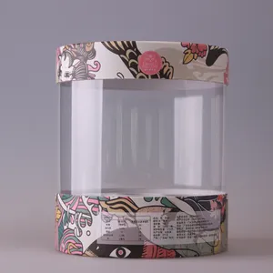 Özel tasarım biyobozunur geri dönüşümlü hediye kutusu kağıt tüp ambalaj PVC tüp kraft karton kutu