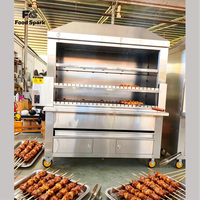 Grill rotatif brésilien en acier inoxydable commercial, machine à churrasco automatique pour la restauration