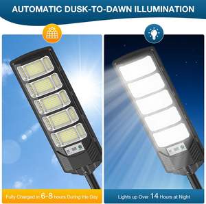 Lampioni Stradali a LED Solari da Esterno 600W Super Luminosi All-In-One con Grado di Protezione IP66, Sensore e Telecomando, Soluzione di Illuminazione Durevole per Giardini - Product Image 3