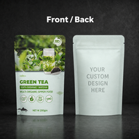 Pochette d'emballage en aluminium biodégradable, résistante à l'humidité, imprimée sur mesure, réutilisable, pour poudre de café et thé