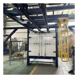 manual electrostatic powder coating horizontal production line with curing oven powder coating booth