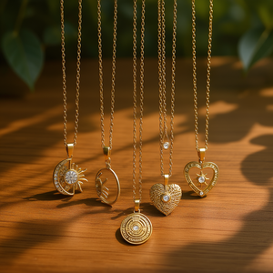 Collar con colgante de circonita en forma de corazón de acero inoxidable con diseño budista vintage MN para mujer, regalo, uso diario, joyería de moda. - Product Image 2