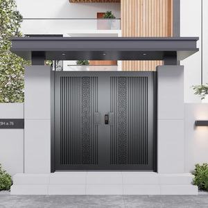 Porte coulissante électrique en alliage d'aluminium, design minimaliste, résistante à l'eau, pour cour, villa, double porte, extérieur, jardin, garantie 3 ans - Product Image 5