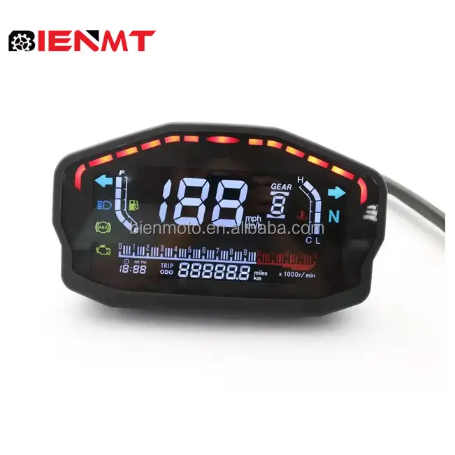 Tachymètre numérique universel 600cc 4 cylindres ABS LCD 12V, compteur de vitesse pour moto, odomètre étanche pour moto