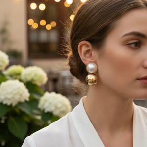 Pendientes de perlas para mejorar el atractivo facial Accesorio hermoso y elegante - Product Image 3