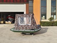 Bateau de pêche et de rame pliable en aluminium de 2,7 m avec ponton entièrement gonflable en PVC pour la navigation en lac et en rivière