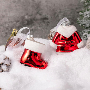 Adornos Navideños Colgantes Rojos Europeos Meilida, Adornos de Vidrio de Mercurio con Forma de Ropa y <span class=keywords><strong>Botas</strong></span> de Santa Claus, Personalización Ecológica - Product Image 5
