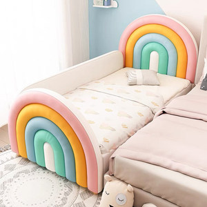 <span class=keywords><strong>Cama</strong></span> Individual <span class=keywords><strong>de</strong></span> Madera <span class=keywords><strong>de</strong></span> Pino Maciza Simple para Niñas, Modelo Y'z Princess Rainbow Dreamy, Famosa en Internet, para Habitación Infantil con <span class=keywords><strong>Respaldo</strong></span> - Product Image 3
