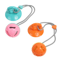 Jouet interactif pour chien avec ventouse, balle à mâcher, distributeur de nourriture, résistant aux morsures, pour soulager l'ennui et l'entraînement, pour usage en intérieur