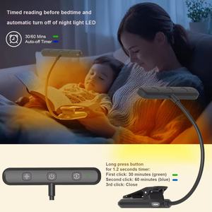 Lampe de lecture LED portable brevetée, créative et moderne, rechargeable par USB, à intensité variable et rotative, mini lampe à clip pour livre - Product Image 5