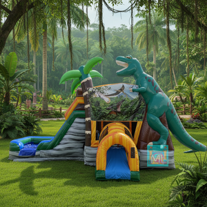 Château gonflable commercial Jurassic Tropical <span class=keywords><strong>Dino</strong></span> Moonwalk Jumper Bouncy Castle Inflatable Bounce House - Product Image 1