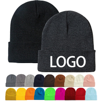 Gorras Lisas para Hombre y Mujer, Gorros Negros Cálidos de Punto Térmico, Gorros de Invierno con Logotipo de Animales Personalizados para Caza