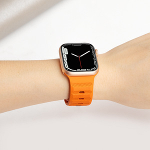 <span class=keywords><strong>Bracelet</strong></span> de montre FKM à motif de points de luxe pour Apple Watch Ultra 49mm S10 46/42mm <span class=keywords><strong>Bracelet</strong></span> de sport en caoutchouc fluoré respirant Premium - Product Image 5