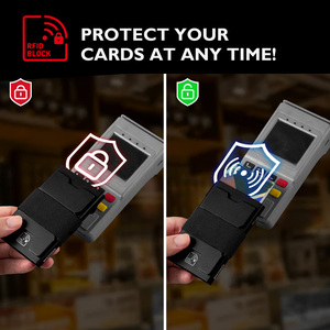 Большой палец вверх быстрый доступ черный всплывающий чехол RFID Блокировка 12 + держатель для карт металлический кошелек - Product Image 4