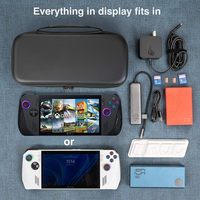 Estuche de transporte para ASUS Rog Ally X con soporte incorporado, compatible con cargador, gran bolsillo de accesorios para ratón delgado y cable HDMI