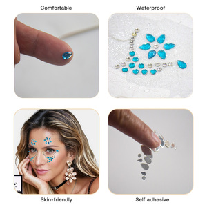 Autocollants en <span class=keywords><strong>strass</strong></span> pour le visage et le corps, décorations de festival, bijoux, paillettes, autocollants en cristal pour femmes, enfants, <span class=keywords><strong>maquillage</strong></span> d'<span class=keywords><strong>Halloween</strong></span> et farces - Product Image 3