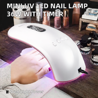 Lampu Kuku Plastik Mini UV LED OEM Art Curing 36W Sumber Cahaya Ganda Elektrik Pengatur Waktu Otomatis Pengering Kuku dengan Colokan US