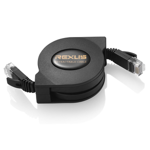 Bochara Retráctil Flexible Flat CAT-6 RJ45 Cable de conexión Ethernet de red para enrutador de módem Red LAN 1m <span class=keywords><strong>2M</strong></span> - Product Image 1