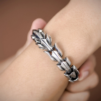 Hip Hop Viking en acier inoxydable or Dragon Bracelet chaîne à maillons pour homme