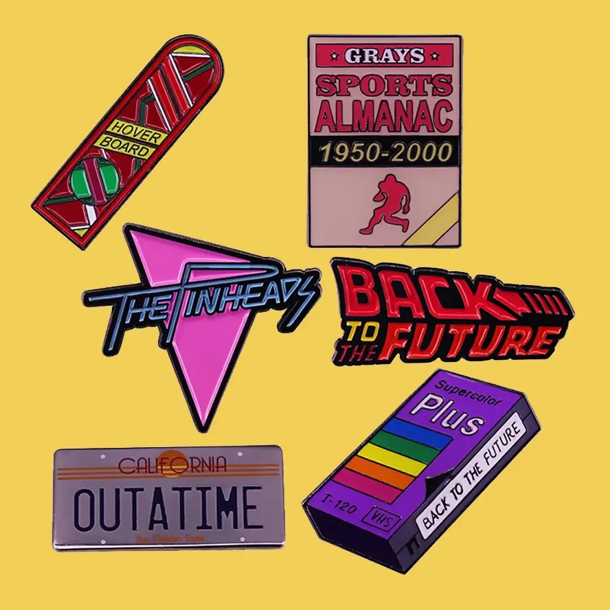 Hoverboard Bttf de Regreso al futuro, cinta Vhs, broche esmaltado, Pin de solapa, insignias de Metal, venta al por mayor