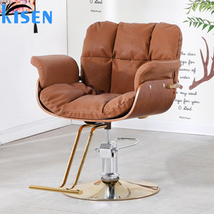 Venta caliente de Kisen, muebles de salón de belleza y peluquería de lujo y silla de barbero de peluquería de acero inoxidable para <span class=keywords><strong>mujer</strong></span> de barbería - Product Image 5