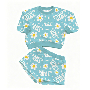 Ensembles de vêtements pour filles tendance, deux pièces, sweat-shirts à manches longues, shorts en molleton français, imprimés western, tenues pour bébés garçons - Product Image 6