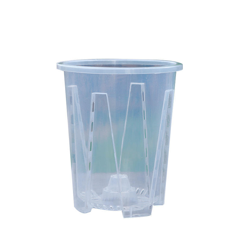 Transparent Resin Round Stem Orchid Pot with Drainage Holes for Floor ...
