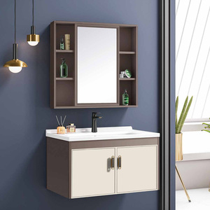 <span class=keywords><strong>Meuble</strong></span> de salle de bain suspendu mural avec vasque profonde, miroir LED et design personnalisé - Product Image 3