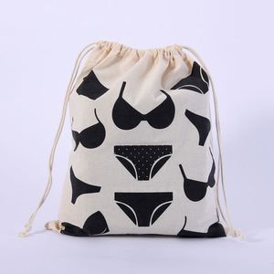 ถุงผ้าฝ้ายรีไซเคิลพิมพ์โลโก้ตามสั่ง เป็นมิตรกับสิ่งแวดล้อม พร้อมเชือกผูก สำหรับจัดเก็บและบรรจุภัณฑ์ - Product Image 6