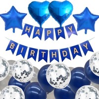 Pour l'exportation : Ensemble de 39 pièces de décorations de fête en or rose, comprenant un ballon en aluminium et un ensemble bannière d'anniversaire, en or, Chine