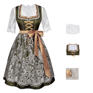 Abiti Tradizionali Tedeschi Dirndl per <span class=keywords><strong>Donna</strong></span>, Costumi Autentici Bavaresi per Oktoberfest - Product Image 6