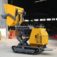 Tragbarer Mini-Raupendumper Kompakter Hydraulischer Kleiner Muldenkipper Gummikettenfahrzeug für Landschaftsbau und Bauprojekte