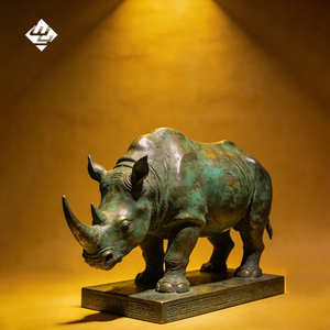 Artisanat Métallique Artisanal en Métal <span class=keywords><strong>Rhinocéros</strong></span> Faune Sauvage, Sculpture Décorative, Ornements, Cadeaux pour Événements et Conférences - Product Image 2