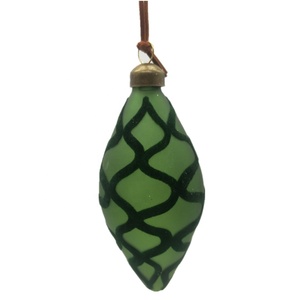 Mới Tay Thổi Thủy Tinh Giáng Sinh Cây Trang Trí Màu Xanh Lá Cây Đổ Xô Đính Cườm Sọc Mô Hình Thiết Kế Giáng Sinh Quả Bóng Đám Cưới & Xmas - Product Image 6