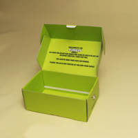Boîte d'emballage d'expédition en carton recyclable imprimée de logo personnalisé conception intérieure pour petite entreprise boîte postale en carton ondulé vert