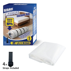 Sac de compression pour matelas réutilisable extra large, résistant aux déchirures, anti-poussière, imperméable, adapté aux matelas en mousse à mémoire de forme/latex avec sangles - Product Image 1