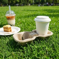 Plateau de transport écologique en carton pour boissons à emporter, pour café, lait, porte-gobelets en carton