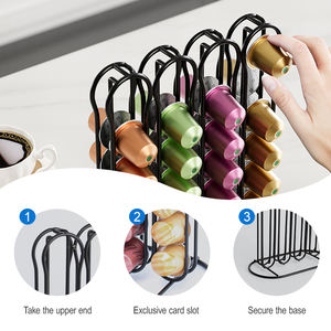 Support de rangement <span class=keywords><strong>pour</strong></span> capsules de café en fil métallique, support rotatif <span class=keywords><strong>pour</strong></span> 24 capsules, support <span class=keywords><strong>Dolce</strong></span> <span class=keywords><strong>Gusto</strong></span>, conçu à Ningbo <span class=keywords><strong>pour</strong></span> une utilisation domestique, accessoires de cuisine - Product Image 2