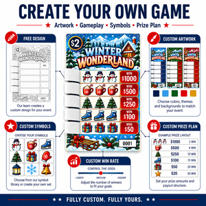 Billets de jeu à gratter personnalisés avec design artistique gratuit, billets à gratter d'hiver sur mesure, carte de loterie à ouvrir - Product Image 5